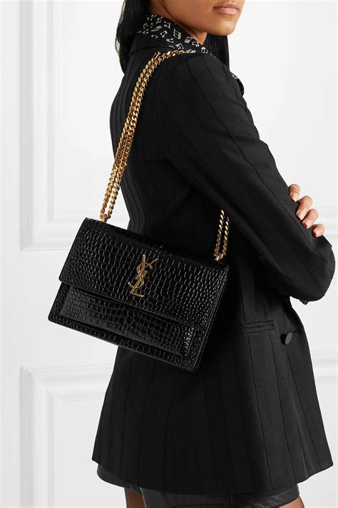 yves saint laurent croc bag smal|saint laurent sunset crossbody bag.